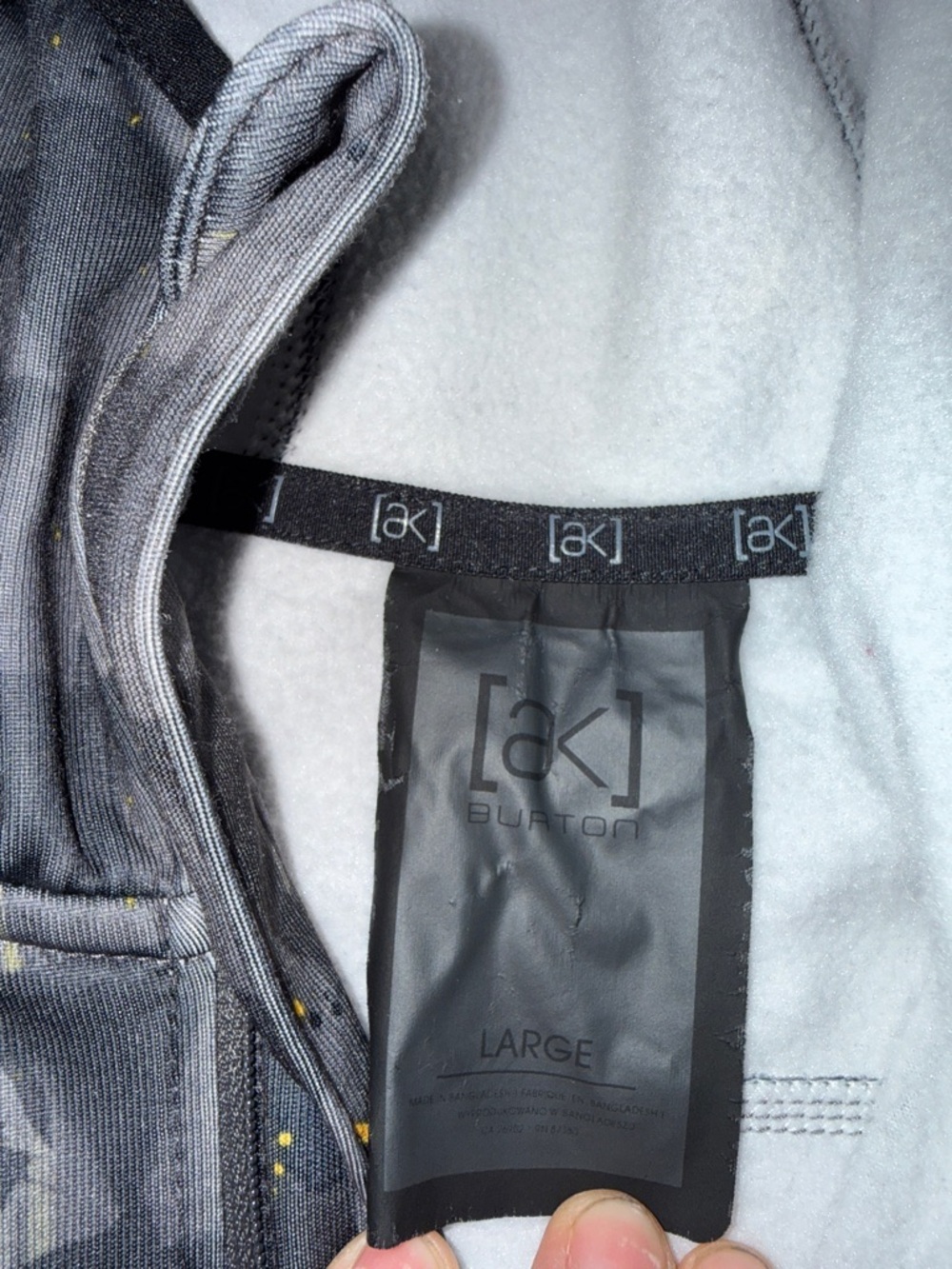 Burton Gray Pullover Hoodie with Yellow Speckle Accents - large - Picture 2 of 8